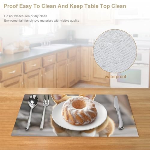 Set de table PVC Corgi lavable et imperméable : protection de table cuisine et repas extérieur