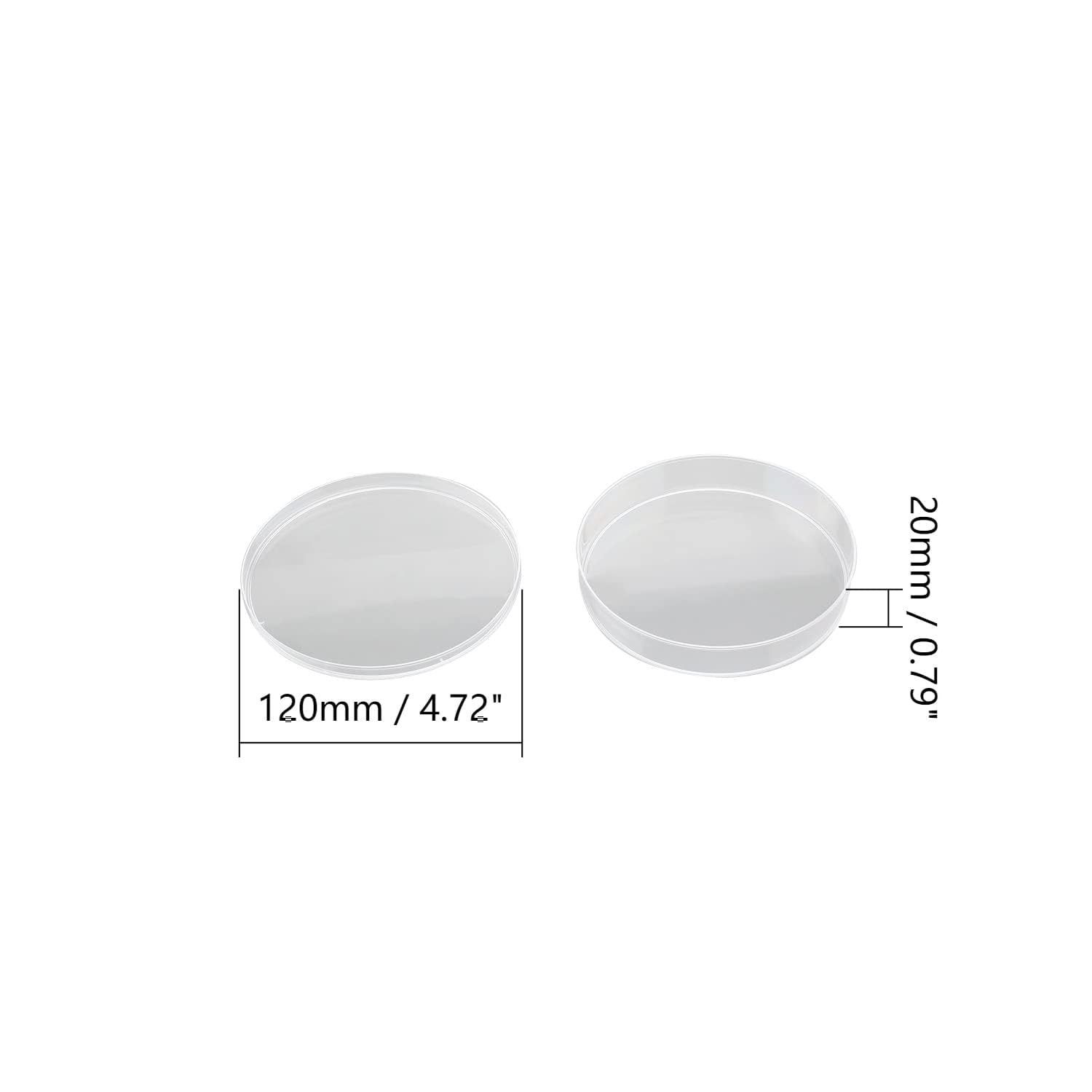 Jutagoss 10 Pack Sterile Plastic Petri Dishes with Lid, 120mm Dia x 20mm Deep, Clear Lab Petri Dish for Lab Analysis, School Projects, Blood Samples, Bacteria, Plant & Seed Cultivation Petri Dish