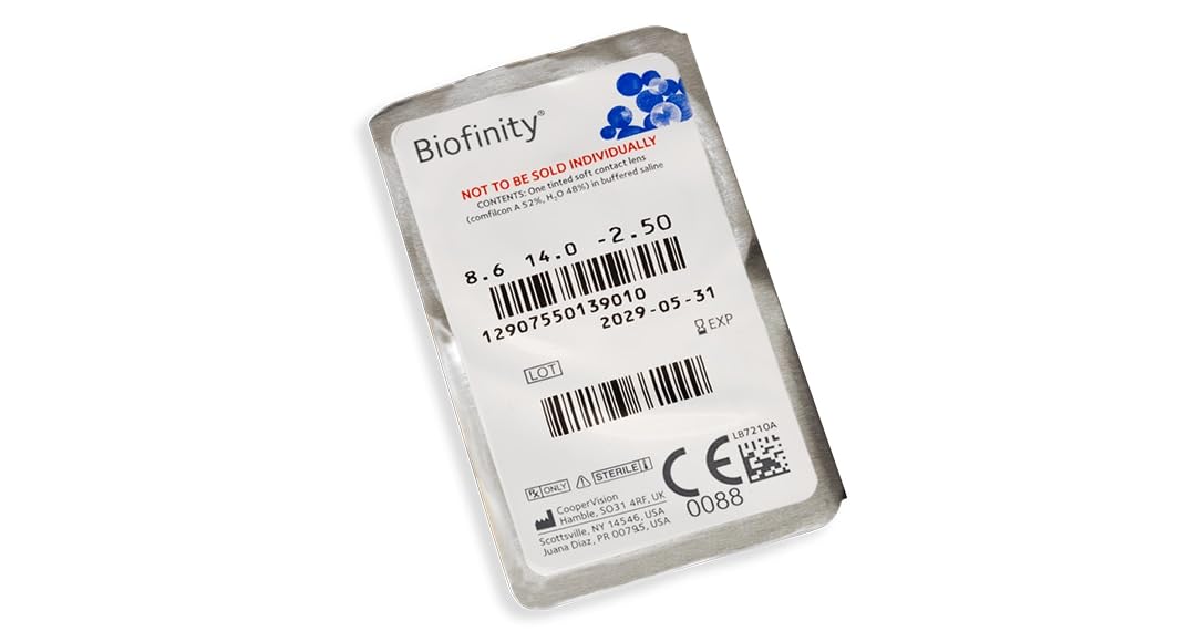 Biofinity - Lentes de contacto esféricas mensuales (R 8.6 / D 14 / -5.5 Diop), Pack de 6 uds.