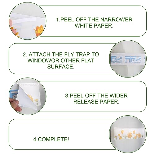30 Stück Fenster Fliegenfalle für Innenbereich Blumendesign Fliegenfänger Fenster,Fenster Fliegenfallen Kleber Klebrige Fenster Insektenfalle für den Innenbereich Mehrweg – Bild 4
