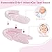 HNHUAMING Infant Car Seat Insert, Baby Car Seat Head & Body Support with 2 Straps Pads, Ultra Soft Newborn Preemie Carseat Insert Cushion for Girls Boys, Fits Car Seat, Stroller, Swing, Bouncer, Pink