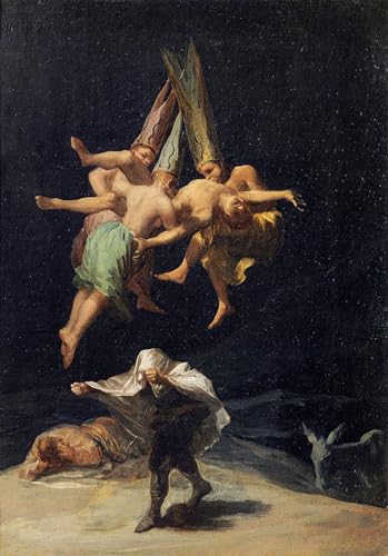 Tableau Toile Sorcières en vol de Francisco Goya pour décoration salon 60x90cm