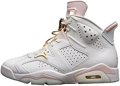 Nike Women's Air Jordan 6 WMNS Gold Hoops, White/Sail/Metallic Gold/Barel, 9W