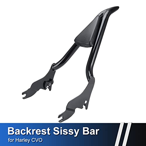 22 Inch Rear Passenger Backrest Sissy Bar For Harley Touring 2009-2021 Cvo Road Glide Street Road King (Detachable ​One-Piece Mounting Bracket With Back Cushion) #TOP6