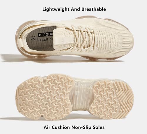 Image of LUCKY STEP Women Air Cushion Fashion Sneakers | Breathable Casual Comfortable Lightweight Walking Shoes