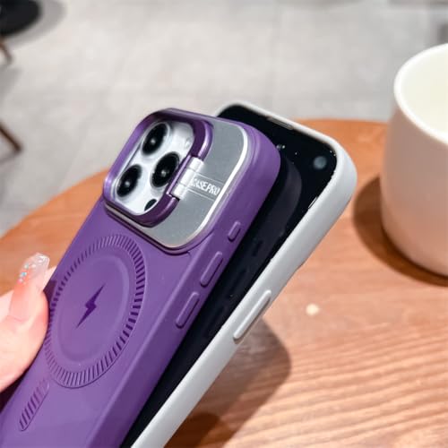 IRTGFG Capa protetora de silicone macia com suporte magnético para lente de iPhone 14 (preta)