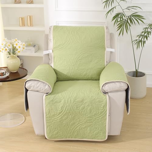 Housse fauteuil inclinable matelassé doux vert S : confort premium