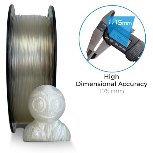 Image of NFIL3D Premium High Strength PLA+ Clear Glass 3D Printer Filament | Dimensional Accuracy + /- 0.015mm |1.75mm | Easy to Print, No Clogging,Smooth Finish,Tangle-Free |Compatible with All 3D Printers