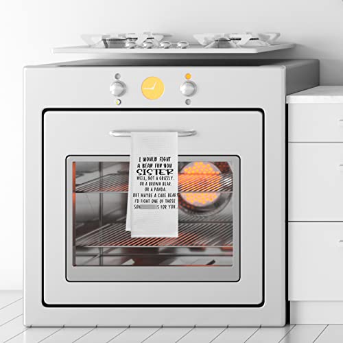 I Would Fight A Bear For You Sister Kitchen Towels Dishcloths,Inspirational Sister Gifts Decorative Dish Towels Hand Towels Tea Towels,Sister Birthday Gifts From Sister Brother,Best Sister Gits #TOP2