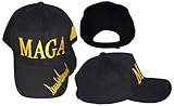 Trade Winds MAGA Signature Trump USA Flag Black Cotton Adjustable Embroidered Cap Hat