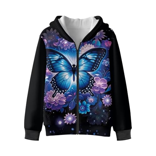 Teen Girl Full Zipper Fall Hoodies Oversized Sweatshirts Kids Hooded Neck Preppy Clothes with Long Sleeve4