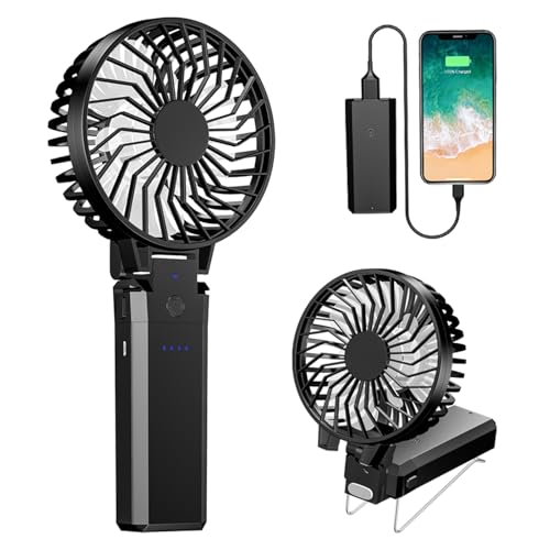携帯扇風機 Fohil 最新改良 モデルハンディ扇風機 USB充電 手持ち式 5200mAhモバイルバッテリー 6枚羽根 6段風量調節 最大28時間動作 静音 持ち運びに便利 熱中症 暑さ対策 オフィス スポーツ観戦 花火大会 取扱説明書付き PSE認証済