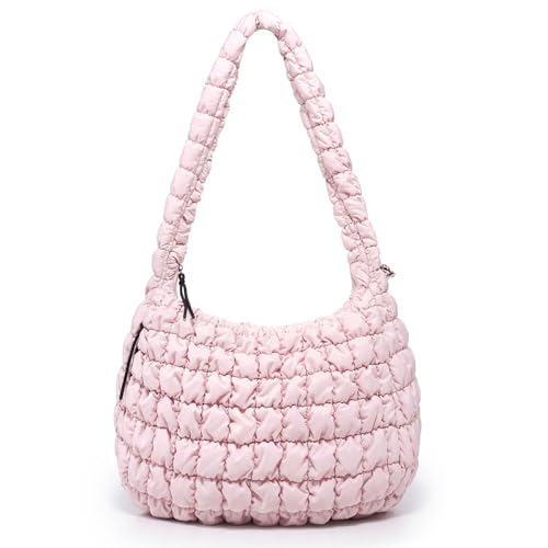 Image of Large Quilted Tote Bag Puffer Purse Quilted Crossbody Bags for Women with Adjustable Strap