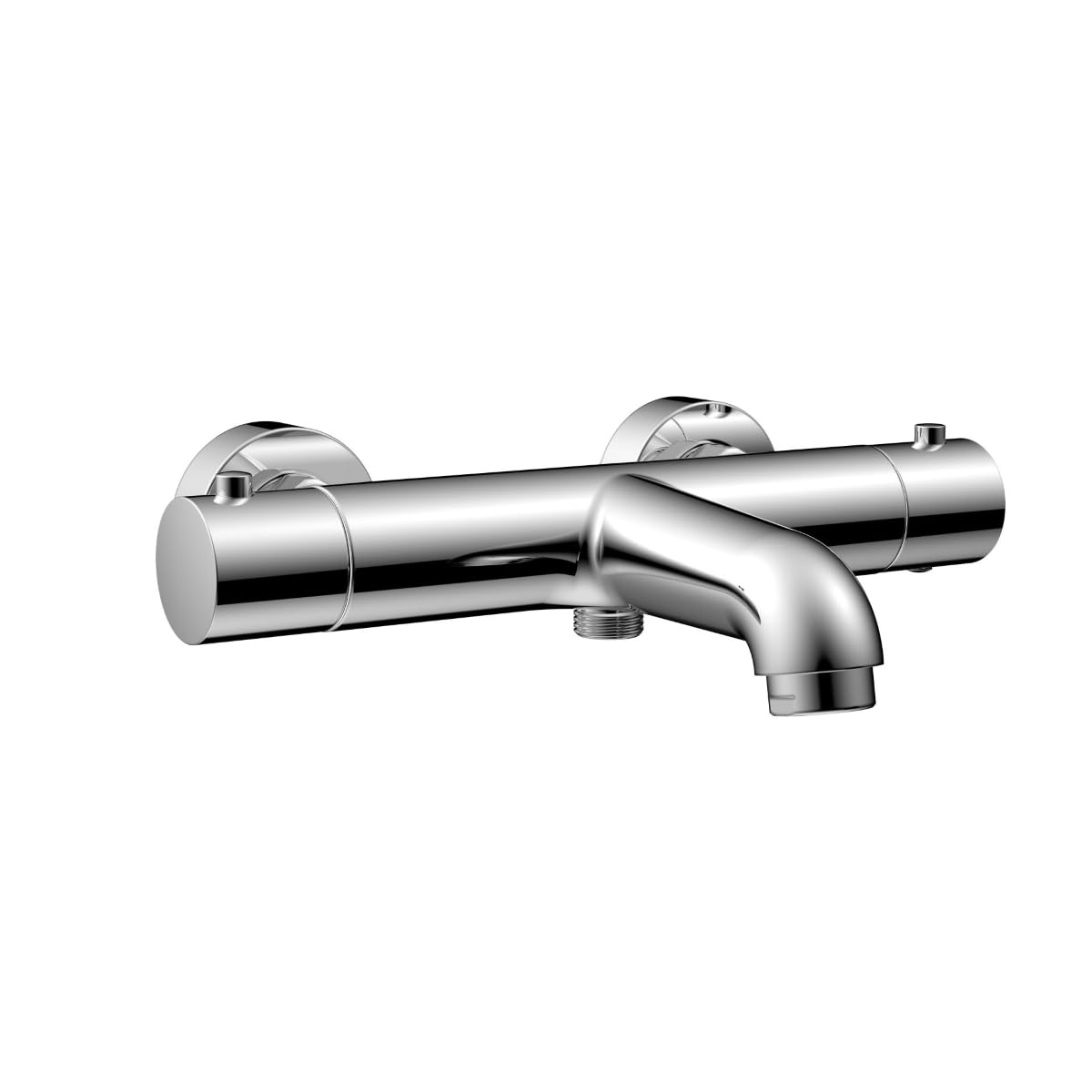 Belvit Duscharmatur mit Thermostat, Badewannenarmatur für Dusche, Brausethermostat zur Aufputzmontage, Mischbatterie mit 38°C Temperaturbegrenzer, Messing, ergonomische Drehgriffe, Chrom