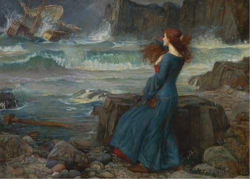 Lienzo artístico de John William Waterhouse, pintura decorativa para el hogar de 60x90cm