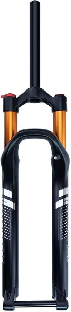 HOMSXPAC Mountain Bike Forks 27.5/29inch Bikes 1-1/8" Straight/tapered Front 120mm Travel Rebound Damping Manual/Remote 15 * 100mm Thru Axle(Straight-manual,GOLD_