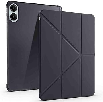 Coverzone Xiaomi Pad 2 ile uyumlu Kılıfı Kalem Koyma Bölmeli, Standlı, Uyku Modlu, Şeffaf Arka Yüzeyli, Silikon ve Suni Deri Tasarımlı Ergonomik Akıllı Kılıf