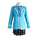 YKJ Uniforme Animado Fiesta De Navidad del Traje De Cosplay del Traje De Estudiante Hombres y Mujeres Daily Traje Azul Tops y Faldas,Clothing Set-L