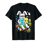 Boys Happy Easter Day Bunny Egg 6 7 Meme Easter Kids Gamer T-Shirt
