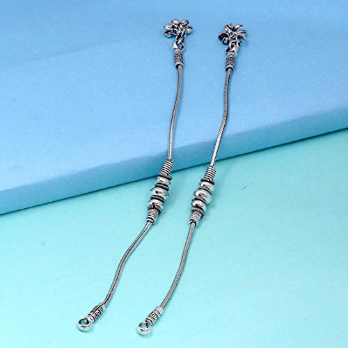 Yellow Chimes Indian Traditional Ethnic Anklets Payal Ankle Bracelet Set Silver Beads Fashion Barefoot Jewelry For Women #TOP2