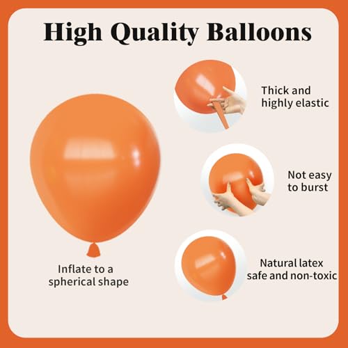 Image of Blue and Orange Balloons, 65pcs 12 Inch Royal Light Blue and Orange Beige Balloons for Birthday Graduation Baby Shower Party