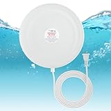 Saillong 80W Bird Bath Deicer, Submersible De Icer with Thermostatic Control Anti Float Design 9.5 Inch Snow Melting Heater for Outdoor Bird Chicken Fountains Farm Trough Small Pond(White, 1 Pack)