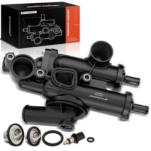 A-Premium - Thermostat Housing Assembly W/Sensor 68003582AB - Compatible with Dodge Chrysler & Jeep - Journey 09-20 Avenger 09-14 Compass Patriot 07-17 Caliber Sebring 200 - DOHC 4Cyl 2.4L 2.0L