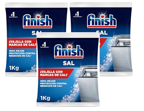 Finish Sal para Lavavajillas, Función Antical, 1kg (Paquete de 3)