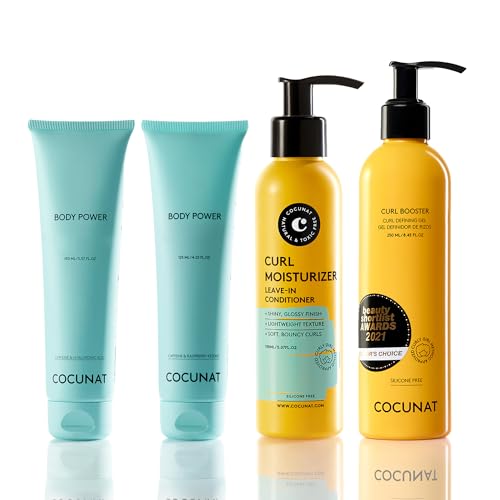 COCUNAT - Pack Body Power + Metodo Curly Riduttore Anticellulite Potente e Routine Capelli Ricci - Combatte la Cellulite e il Crespo - Rassoda la Pelle e Nutre i Capelli