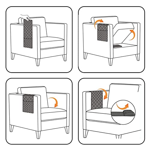 Zenhouse Sofa Arm Covers Linen Couch Arm Covers For Chairs And Sofa, Couch Loveseat Armchair Covers Anti-Slip Furniture Protector Armchair Slipcover For Living Room Set Of 2, Black #TOP5