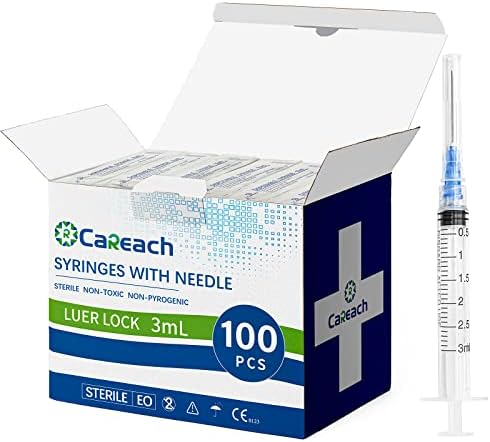 Large Plastic Syringe for Scientific Labs (3ml-100PCS) Measuring Syringe Tools Dispensing Multiple Uses Syringe with Needle