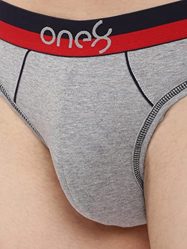 Image of ONE8 by Virat Kohli Men's Pure Cotton Modern Regular Briefs (Pack of 1) (717 1PC Grey S)