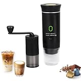 GUMLCOOD Coffee Maker Set, Portable Espresso Machine and Coffee Grinder, 3 in...