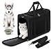 PALAMEA Hundetasche Flugzeug 55x40x23 Eurowings Lufthansa，Faltbare leichte Tragetasche mit Netzstoff Flugtasche Hund Transportbox Katze，Haustier Hundetragetasche für Reisen, Auto, Fliegen