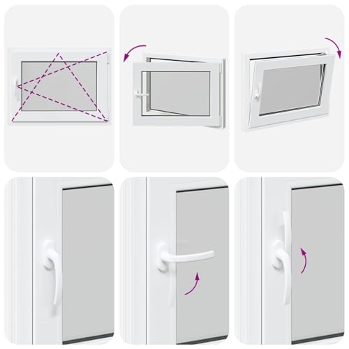 Fenêtre de sous-sol RISOR 80x50 cm en PVC blanc avec double vitrage isolant - 5