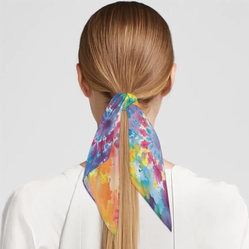 Silk Scarfs Square Fashion Accessory Lightweight Neckerchief Head Hair Wrap Scarf for Women Gifts 23.6" 064