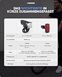 Büchel Fahrradlicht - BL 300 I StVZO zugelassen I Bis zu 13h Leuchtdauer I 30/15 LUX Leuchtstärke - Inkl. Batterien I fahrrad lichter led set, fahrradlicht vorne fahrradlicht set, Schwarz