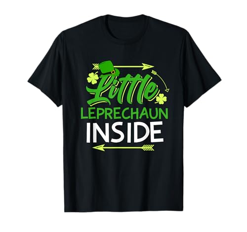 Pequeño Leprechaun Inside St Patricks Day Mujeres embarazadas Camiseta