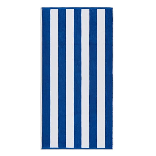 La Maison Cabana Stripe Beach Towels 100% Cotton 70cm x 150cm Large Pool Towel Absorbent Supersoft Quick Dry Sand Proof Beach Towel Holiday Yoga Gym Swimming Towel (1, Royal Blue)