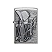 Zippo Resting Cowboy Brushed Chrome Pocket Lighter, 5 1/2 x 3 1/2 cm
