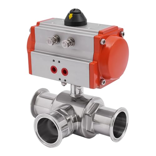 Beuioslyr 2 Inch Pneumatic 3-Way Ball Valve