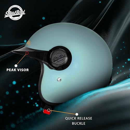 Image of Steelbird SBH 65 Retro 3.0 DOT and ISI Certified Open Face Helmet for Men and Women