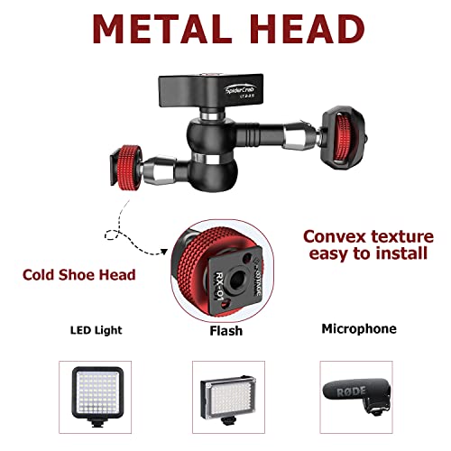 IFOOTAGE Magic Arm Series,5.5/9.5/7/11/32inch,Cold Shoe Head for LED Flash,Light,Microphone,Monitor,Large Wing Nut,Aluminum Alloy Stable Structure (Cold head) - Image 3