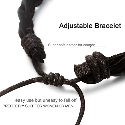 Florideco 30Pcs Braided Leather Bracelets For Men Women Wrap Wood Beads Bracelet Woven Ethnic Tribal Rope Wristbands Bracelets Set Adjustable (A:30Pcs Style A) #TOP1