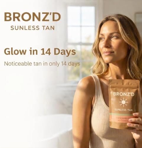BRONZ'D Australian Sunless Tanning Gummies – The Original Tan Gummie from Australia | Astaxanthin, Beta-Carotene & Lycopene | No Streaks, No Spray, No Mess | Vegatarian, Watermelon Flavor | 60 Count