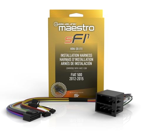 Idatalink Maestro HRN-SR-FI1 T-Harness for Select Fiat 500 Trims 2012-2015, Replace Factory Radio While retaining Steering Wheel Controls & use of Factory Amplifier (ADS-MSR Module Also Required)