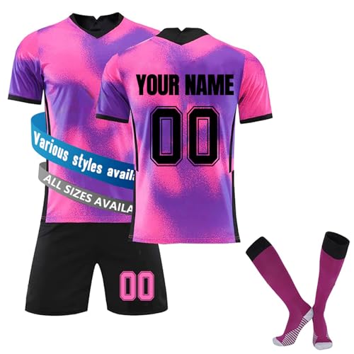 Kids Football Kits, Personalised Football Shirt with Name Nu