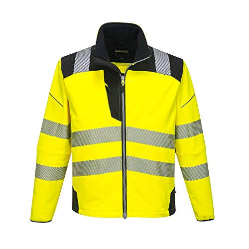 Portwest PW3 Hi-Vis Softshell Jacket Work Safety Protective Reflective Waterproof Coat ANSI 3, XXL