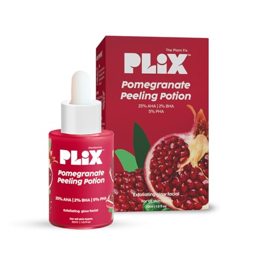 PLIX - THE PLANT FIX 25% AHA+ 2% BHA + 5% PHA Pomegranate Peeling Potion For Glowing & Even Toned Skin, Gentle Exfoliation & At-Home Facial | For Women & Men | 30 ml (pack of 1)