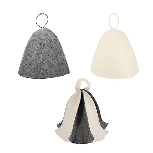 Yardwe 8 Stück Bezüge Kopfbedeckung Spas Grauer Haushut Absorbierend Für Stilvolles Zubehör Wikinger-Badekappen Atmungsaktive Wolle Dicke Badezimmer Wiederverwendbare Kappe – Bild 4